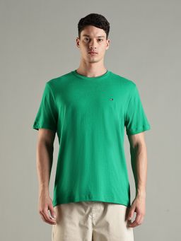 Tommy Hilfiger - Solid Regular Fit Cotton T-Shirt- Green