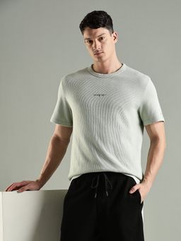 Tommy Hilfiger - Textured Slim Fit Cotton T-Shirt- Green