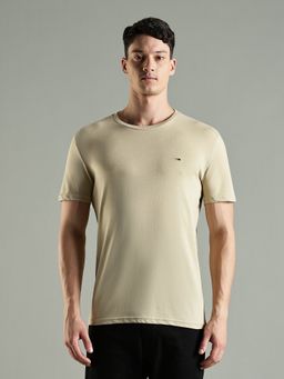 Tommy Hilfiger - Solid Slim Fit Cotton T-Shirt- Brown