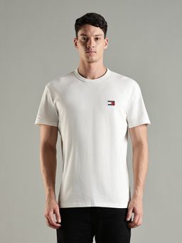 Tommy Hilfiger - Solid Regular Fit Cotton T-Shirt- White