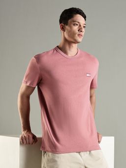 Tommy Hilfiger - Solid Regular Fit Cotton T-Shirt- Pink