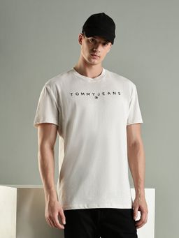 Tommy Hilfiger - Logo Regular Fit Cotton T-Shirt- Beige