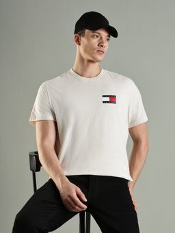 Tommy Hilfiger - Logo Slim Fit Cotton T-Shirt- Beige