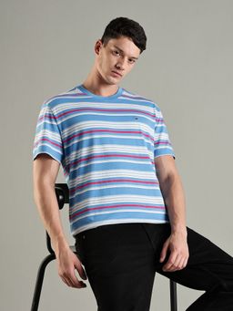 Tommy Hilfiger - Striped Regular Fit Cotton T-Shirt- Multi-Color