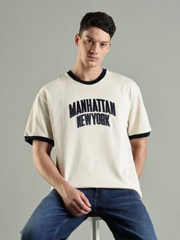 Tommy Hilfiger - Printed Relaxed Fit Cotton T-Shirt- Beige