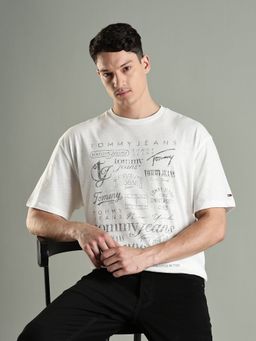 Tommy Hilfiger - Logo Relaxed Fit Cotton T-Shirt- White