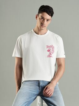 Tommy Hilfiger - Logo Regular Fit Cotton T-Shirt- White