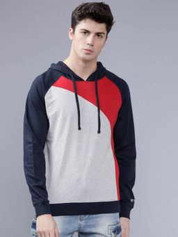 The Indian Garage Co - Men Slim Fit Solid Round Neck Sweatshirt- Navy Blue