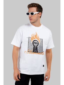 UNDERRATED CLUB - Men Solid Round Neck Tshirt- White