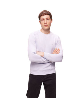 Bombay High - Men Solid Lavender Knit Sweatshirt