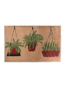 Saral Home - 3 Pots Door Mat Beige