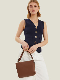 Accessorize London - Women Brown Solid Sling Bag