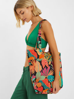 Accessorize London - Women Multi-Color Tropical Print Tote Bag