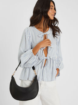 Accessorize London - Women Black Crescent Shoulder Bag