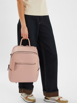 Accessorize London - Women Pink Smart Zip Around Backpack