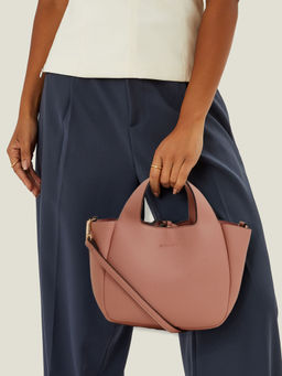 Accessorize London - Women Peach Molly Handbag with Detachable Strap