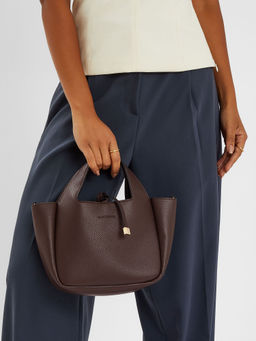 Accessorize London - Women Brown Molly Handbag with Detachable Strap