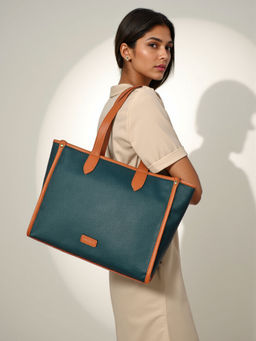 Toteteca - Women Chic Urban Teal Solid Tote Bag