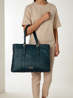 Toteteca - Women French Teal Solid Tote Bag