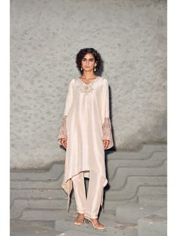 Shreeka - Ivory Dupion Silk Embellished Kurta and Pant (Set of 2)
