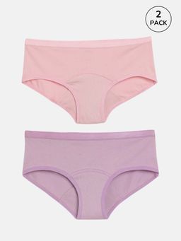 mackly - Multi-Color Solid Leak Proof Panties (Pack of 2)