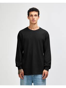 American Apparel - Black Heavyweight Cotton Mens Long Sleeves T-Shirt