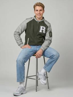 Rock.it - Olive Mens Smart Fit Full Sleeve Winter Bomber Jacket