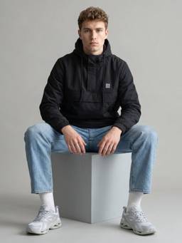 Rock.it - Black Mens Smart Fit Full Sleeve Hooded Winter Jacket
