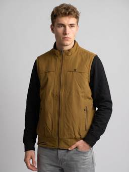Monte Carlo - Mustard Mens Regular Fit Sleeveless Winter Reversible Quilted Jacket