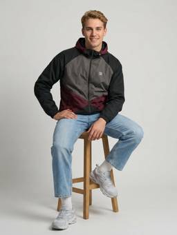 Rock.it - Mens Multi-Color Regular Fit Full Sleeve Detachable Hood Windcheater