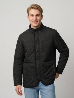 Monte Carlo - Black Mens Regular Fit Full Sleeve High Neck Winter Jacket
