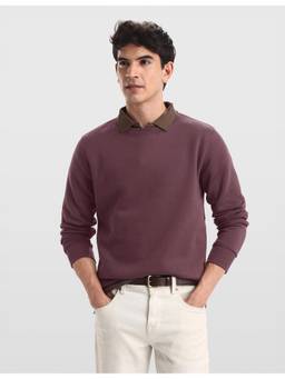 Arrow Sports - Brown Men's Solid Regular Fit Sweatshirt