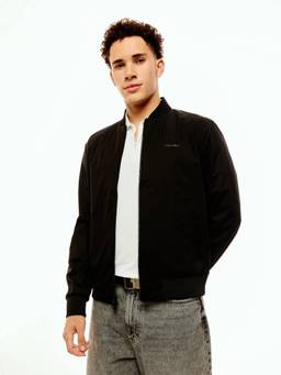 Calvin Klein - Solid Regular Fit Black Polyester Jacket