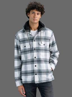 Pepe Jeans - Men Grey Checked Long Sleeves Jacket
