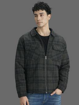 Pepe Jeans - Men Grey Checked Long Sleeves Jacket