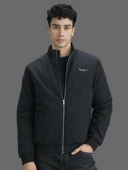 Pepe Jeans - Men Black Solid Long Sleeves Jacket