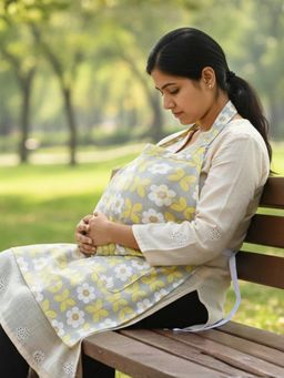 Baby Moo - Floral Infant Feeding Nursing Cover - Yellow (0-6 Months)