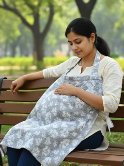Baby Moo - Printed Infant Feeding Nursing Cover - Grey (0-6 Months)