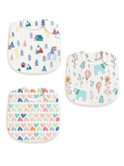 Polka Tots - Muslin Cotton Printed Bibs Clothes (0-3 Months) (Pack of 3)