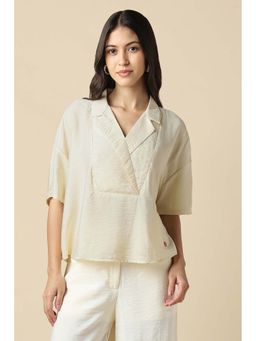 Allen Solly - Women Beige Textured Casual Top