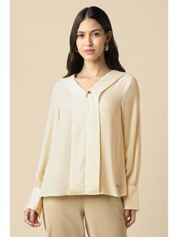 Allen Solly - Women Beige Solid Formal Top