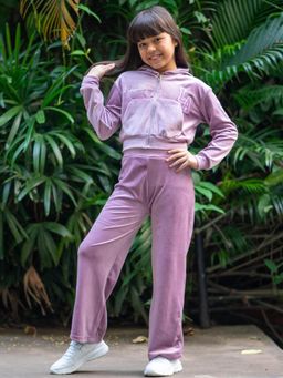 Napchief - Los Angeles Velour Crop Hoodie with Pant (Set of 2)