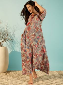 The Kaftan Company - Turning Leaves Soft Modal Flowy Nightdress