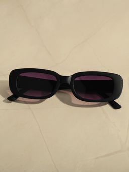 DukieKooky - Kids Black Lens & Black Frame Rectangle Sunglasses (M)