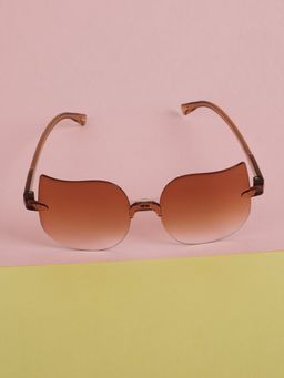 DukieKooky - Kids Brown Frame & Brown Lens Butterfly Shape Sunglasses (M)