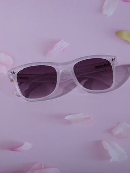 DukieKooky - Kids White Transparent Frame & Black Lens Sunglasses (M)