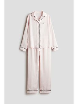 H&M - Girls Pink Satin Shirt & Pyjama
