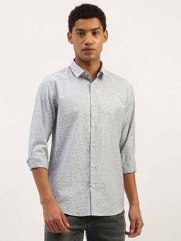 United Colors of Benetton - Grey Regular Fit Spread Collar Floral Shirt