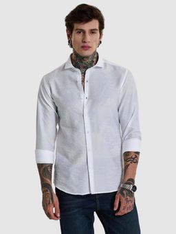 Snitch - White Slim Fit Shirt