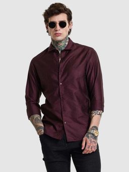 Snitch - Maroon Slim Fit Shirt